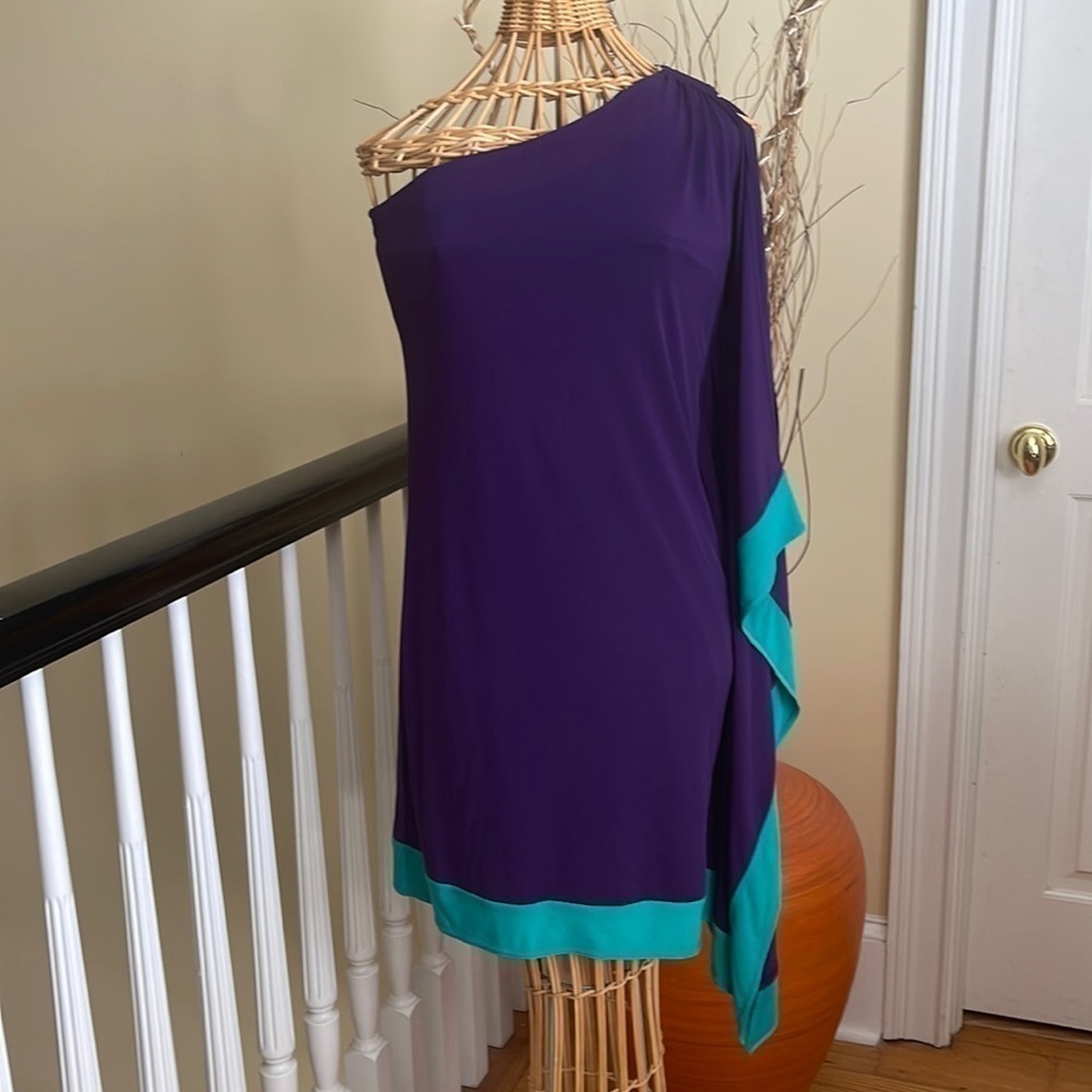 Cache Purple And Green Classy Dress